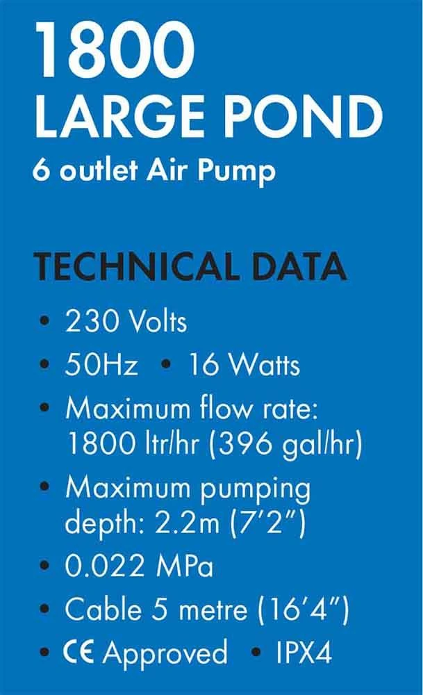 Blagdon Pond Oxygenator 1800 Air Pump - 1010825 - Image 4